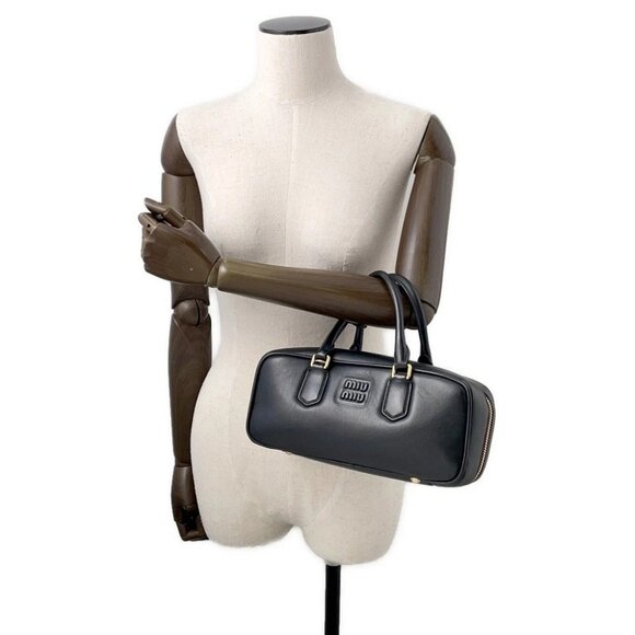 MIUMIU Arkady 2WAY Handbag Leather Black - Picture 4 of 15